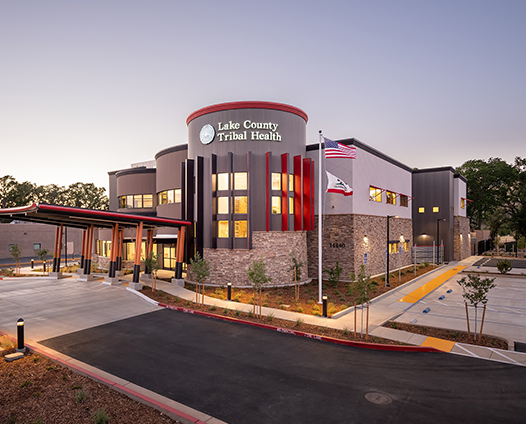 Southshore Clinic front at dusk