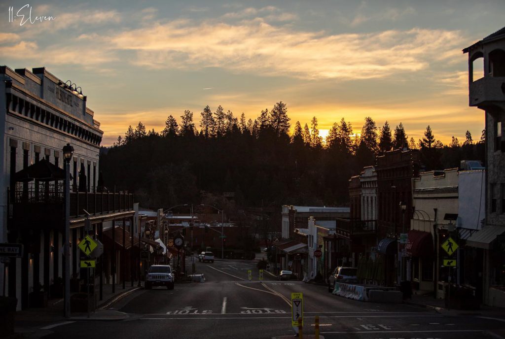 Downtown Grass Valley at sunset